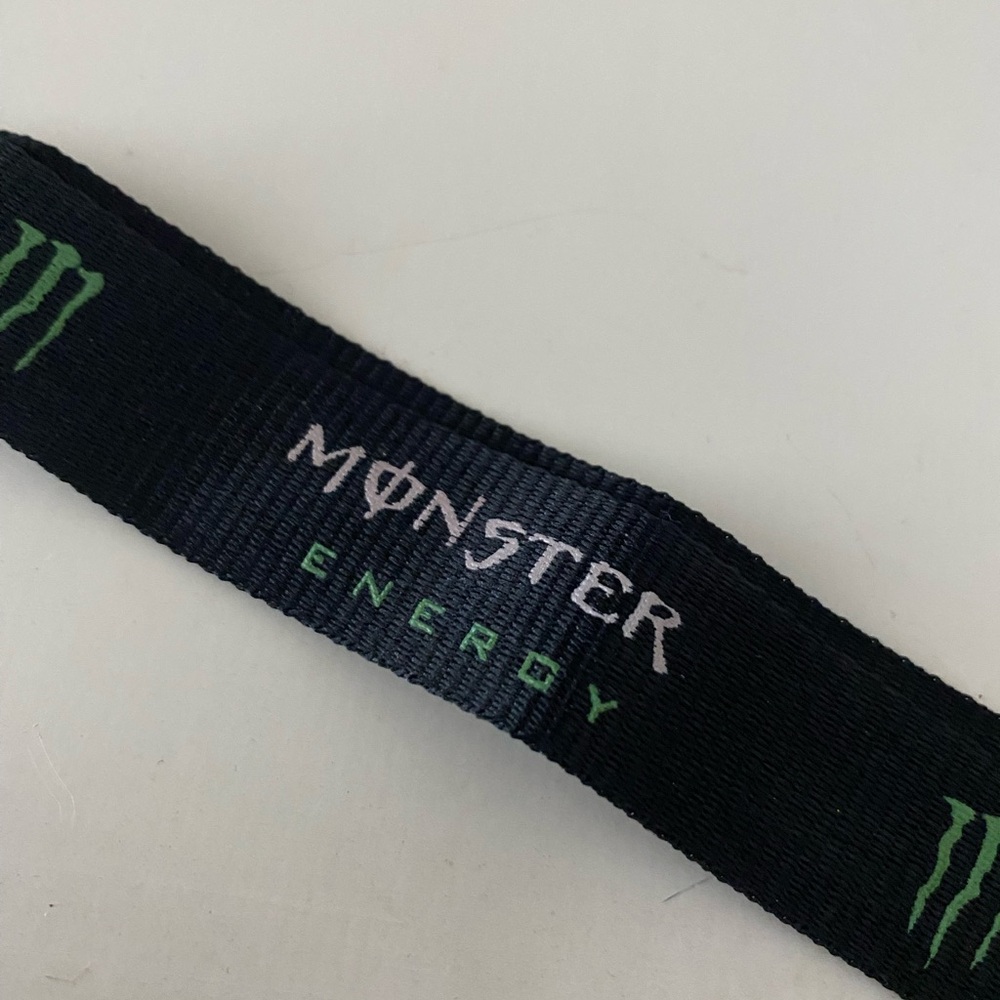 Monster Energy Drink Black Lanyard Keychain New Official Sealed Stocking Stuffer - Picture 1 of 4